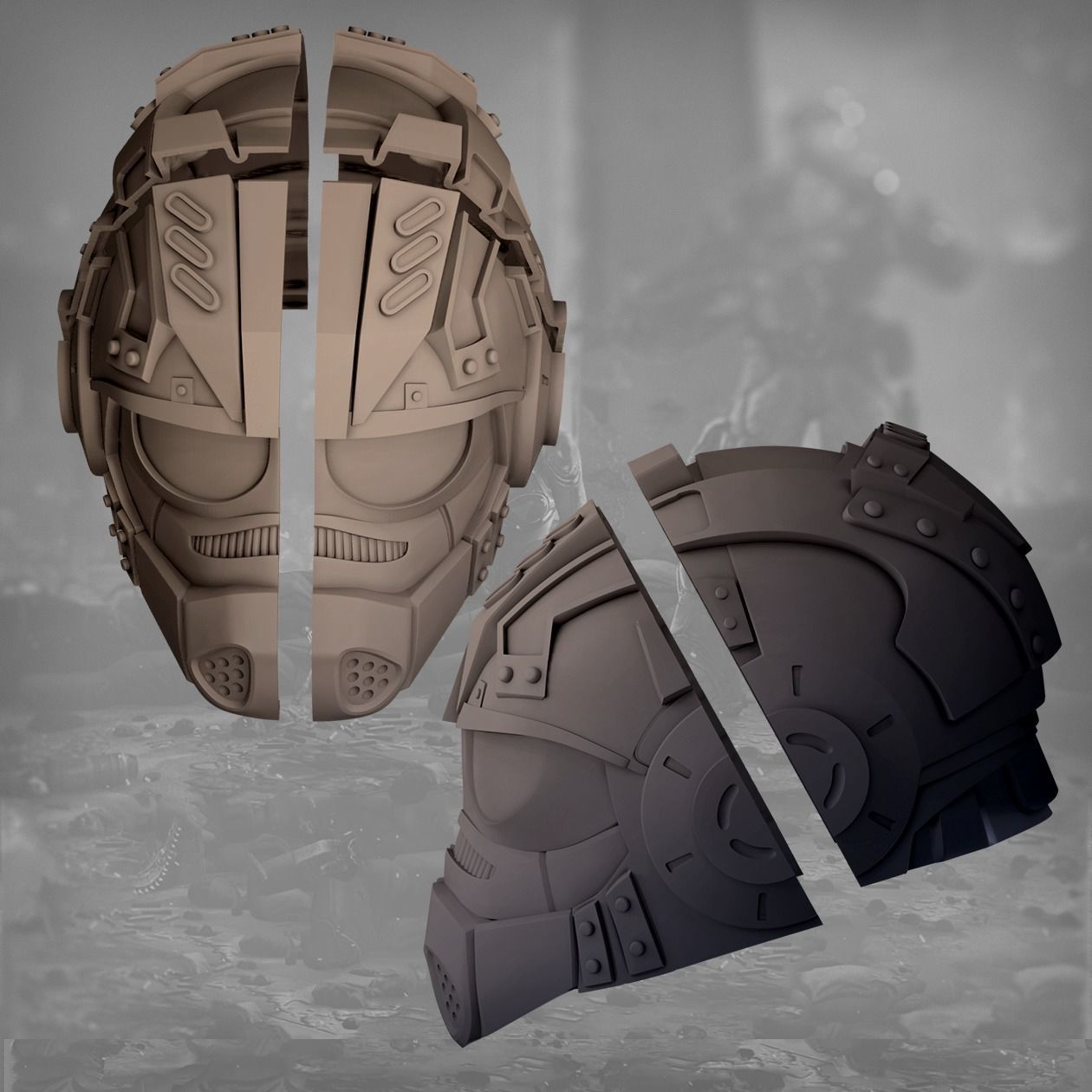 Gears of War COG Helmet 3D print model_5