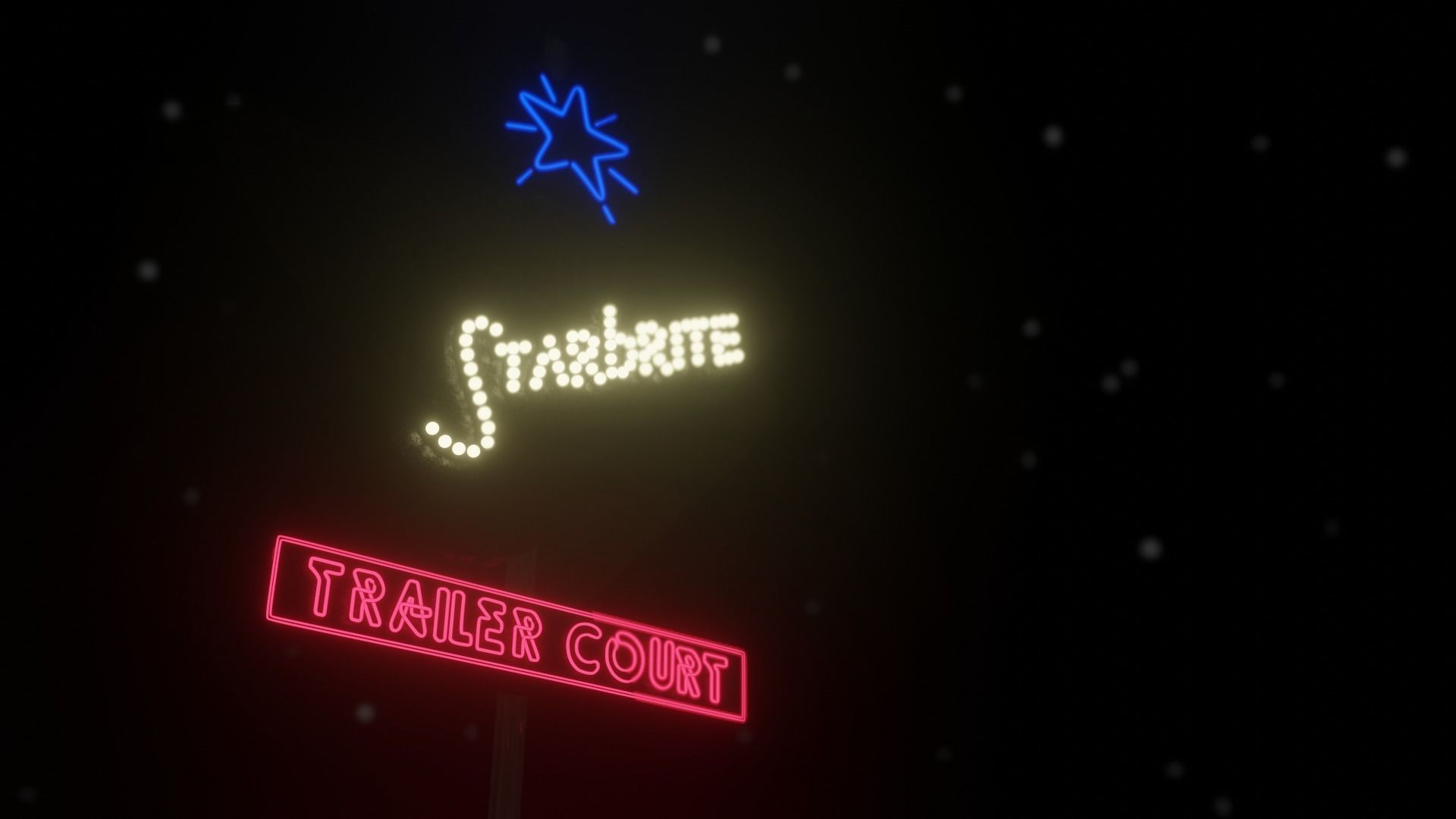 The last Starfighter Trailer Court sign post Free low-poly 3D model_2