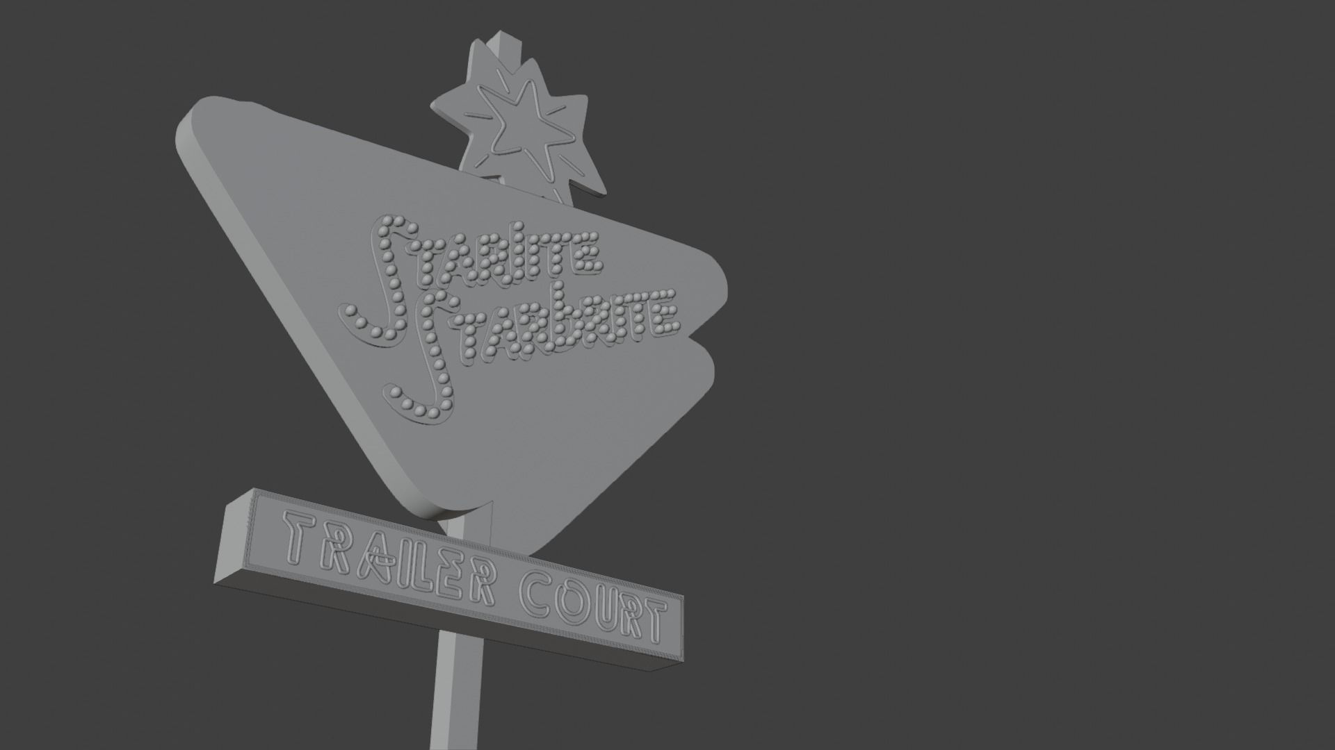 The last Starfighter Trailer Court sign post Free low-poly 3D model_3