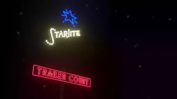 The last Starfighter Trailer Court sign post Free low-poly 3D model The last Starfighter Trailer Court sign post Free low-poly 3D model