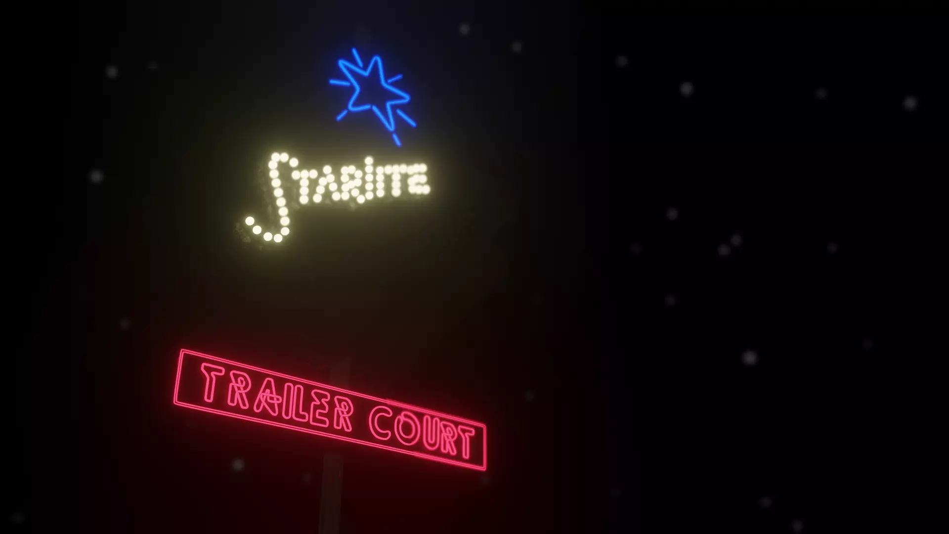 The last Starfighter Trailer Court sign post Free low-poly 3D model_0