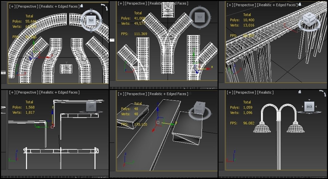Modular cave kit Low-poly 3D model_8
