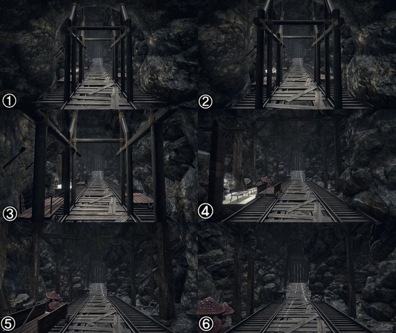 Modular cave kit Low-poly 3D model_4