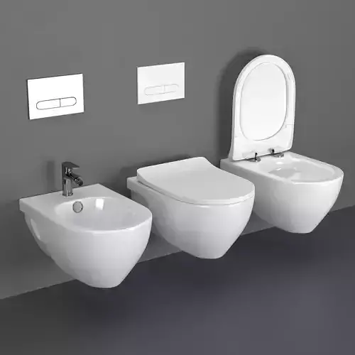 Volle Altea bidet and rimless 3D model