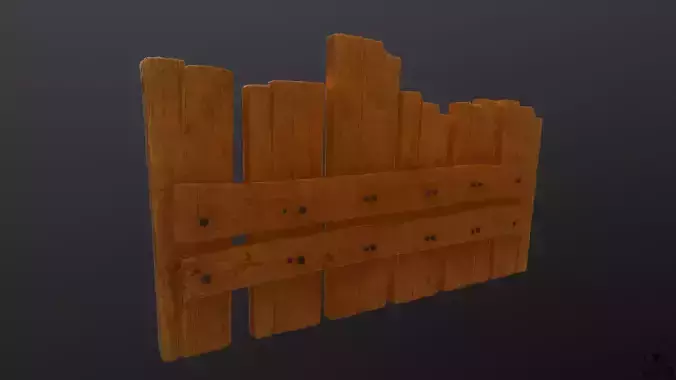 fence low poly wooden