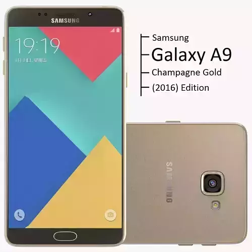 Samsung Galaxy A9 2016 Champagne Gold 3D model