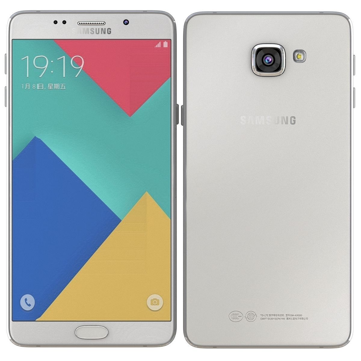 Samsung Galaxy A9 2016 Pearl White 3D model_2