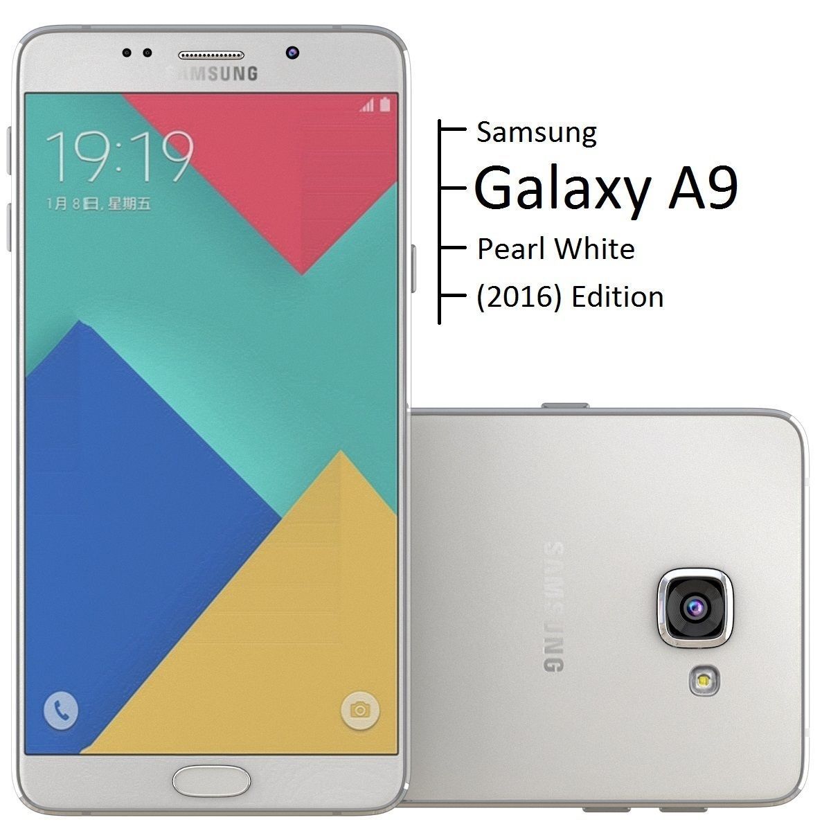 Samsung Galaxy A9 2016 Pearl White 3D model_1