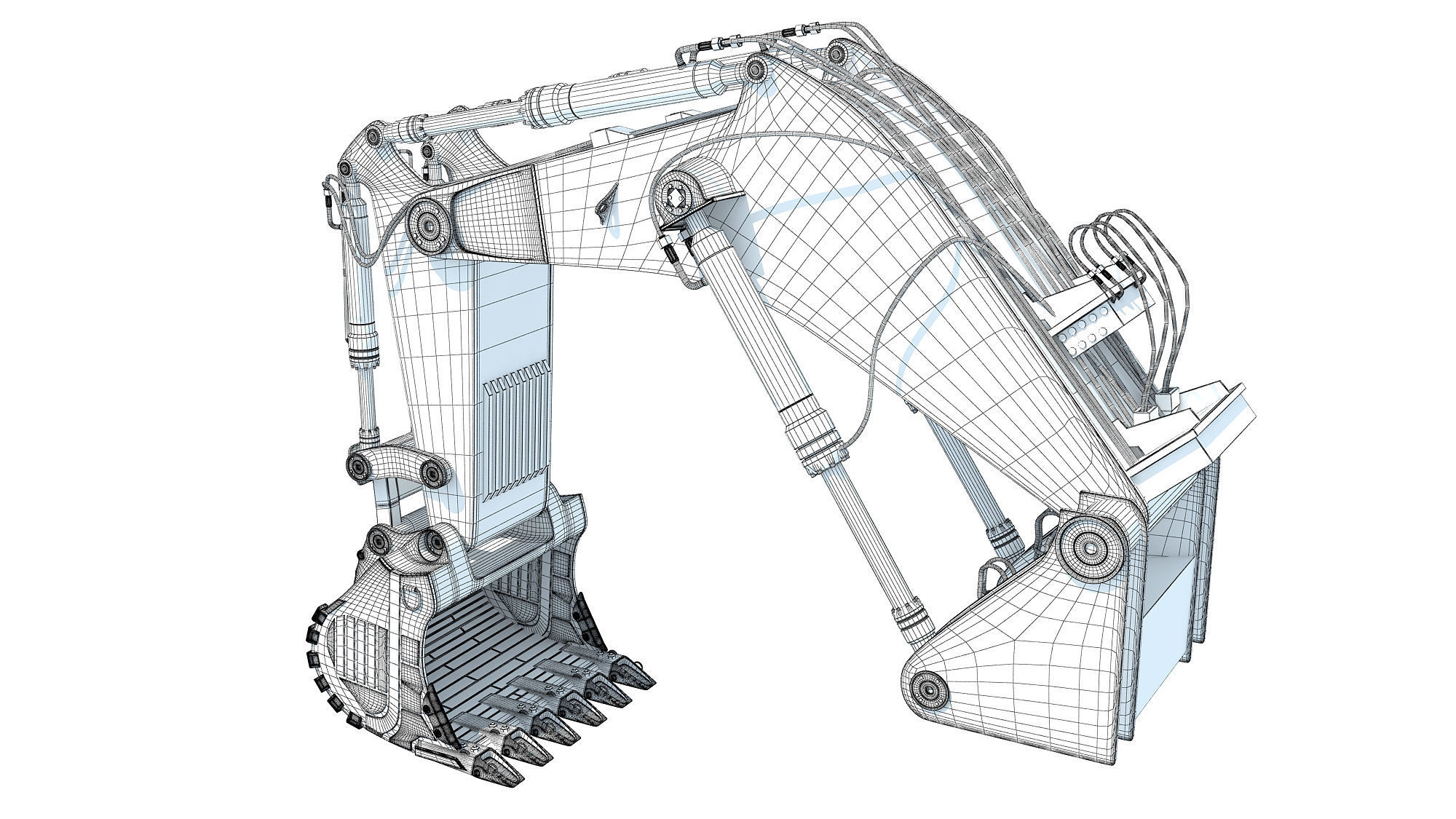 Excavator Bucket Backhoe 3D model_19