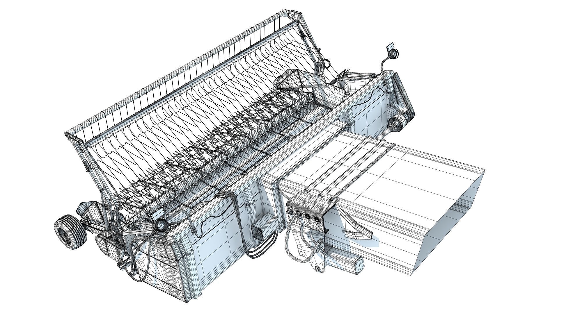 Combine Threshing Header 3D model_11