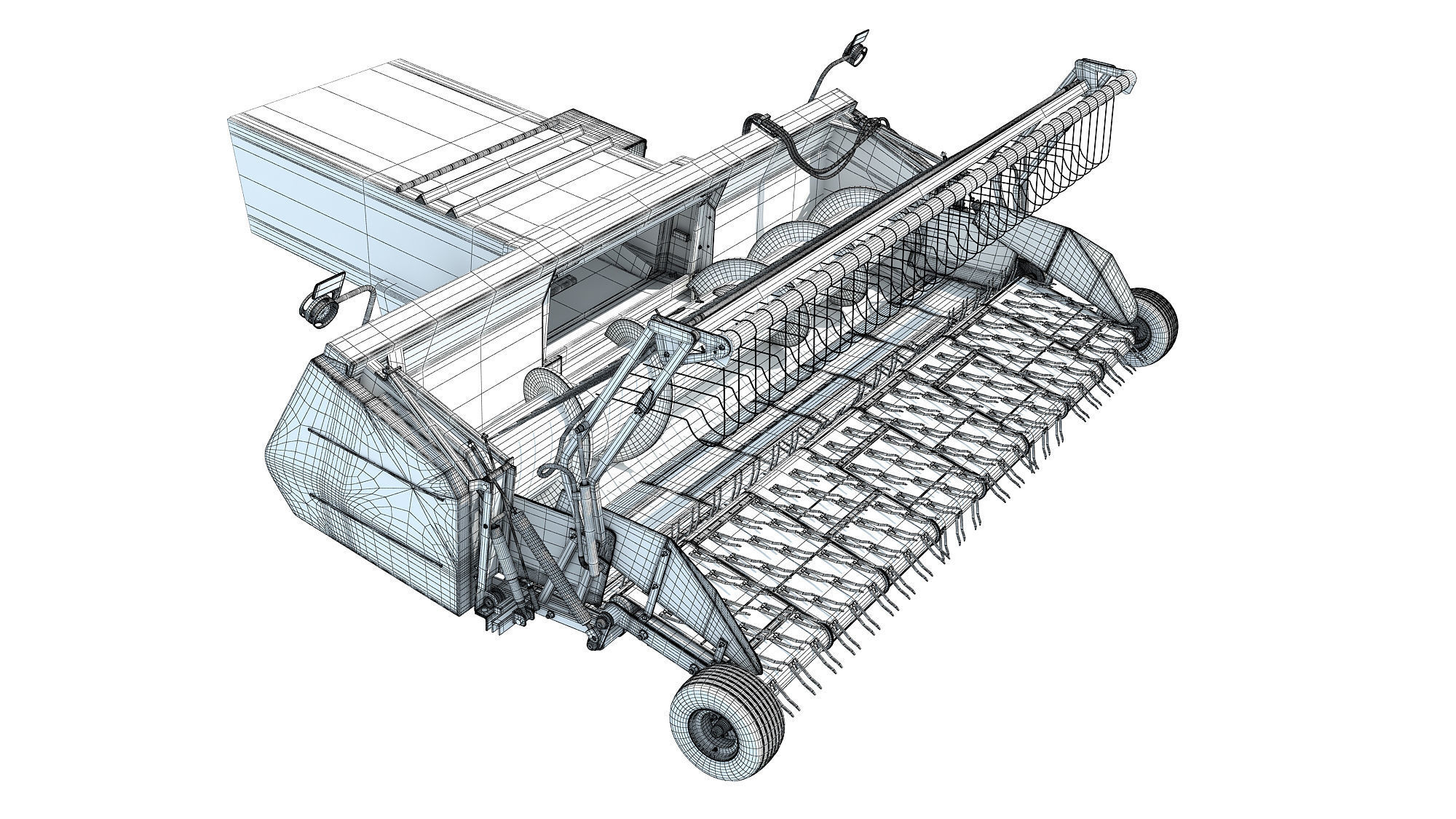 Combine Threshing Header 3D model_12