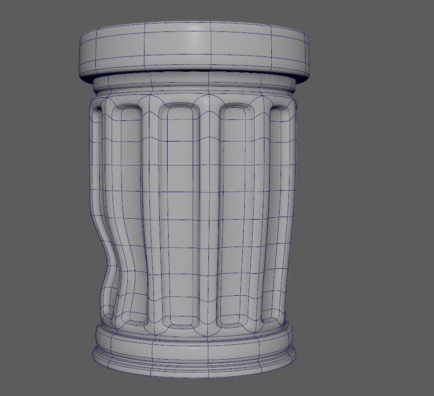 trashcan metal trash can Low-poly 3D model_2