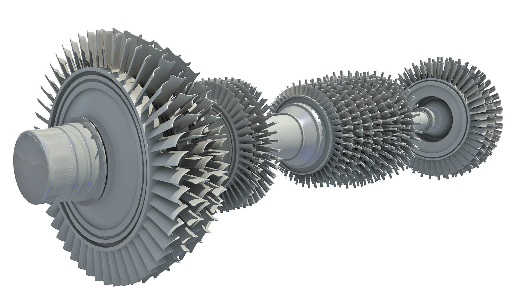 Aircraft Engine Turbine 3D model_4