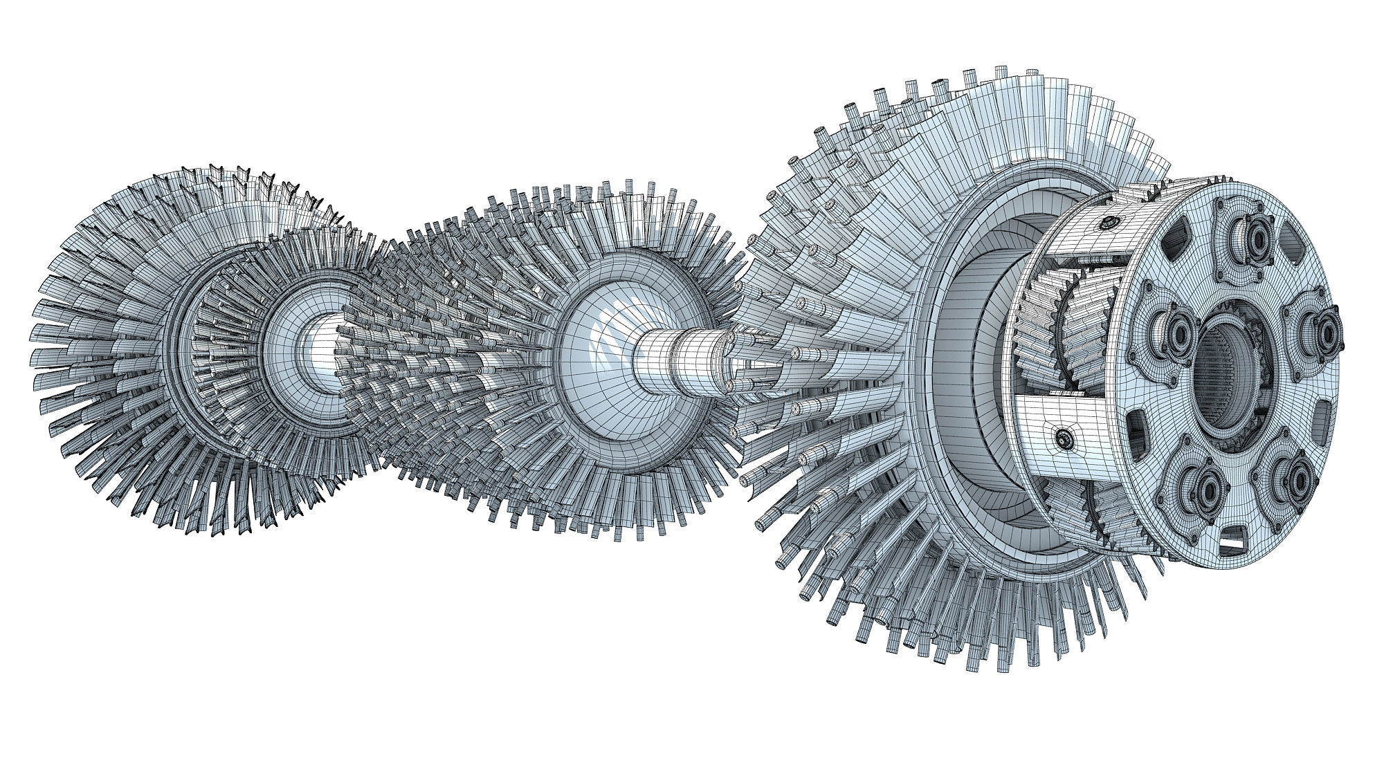 Aircraft Engine Turbine 3D model_15