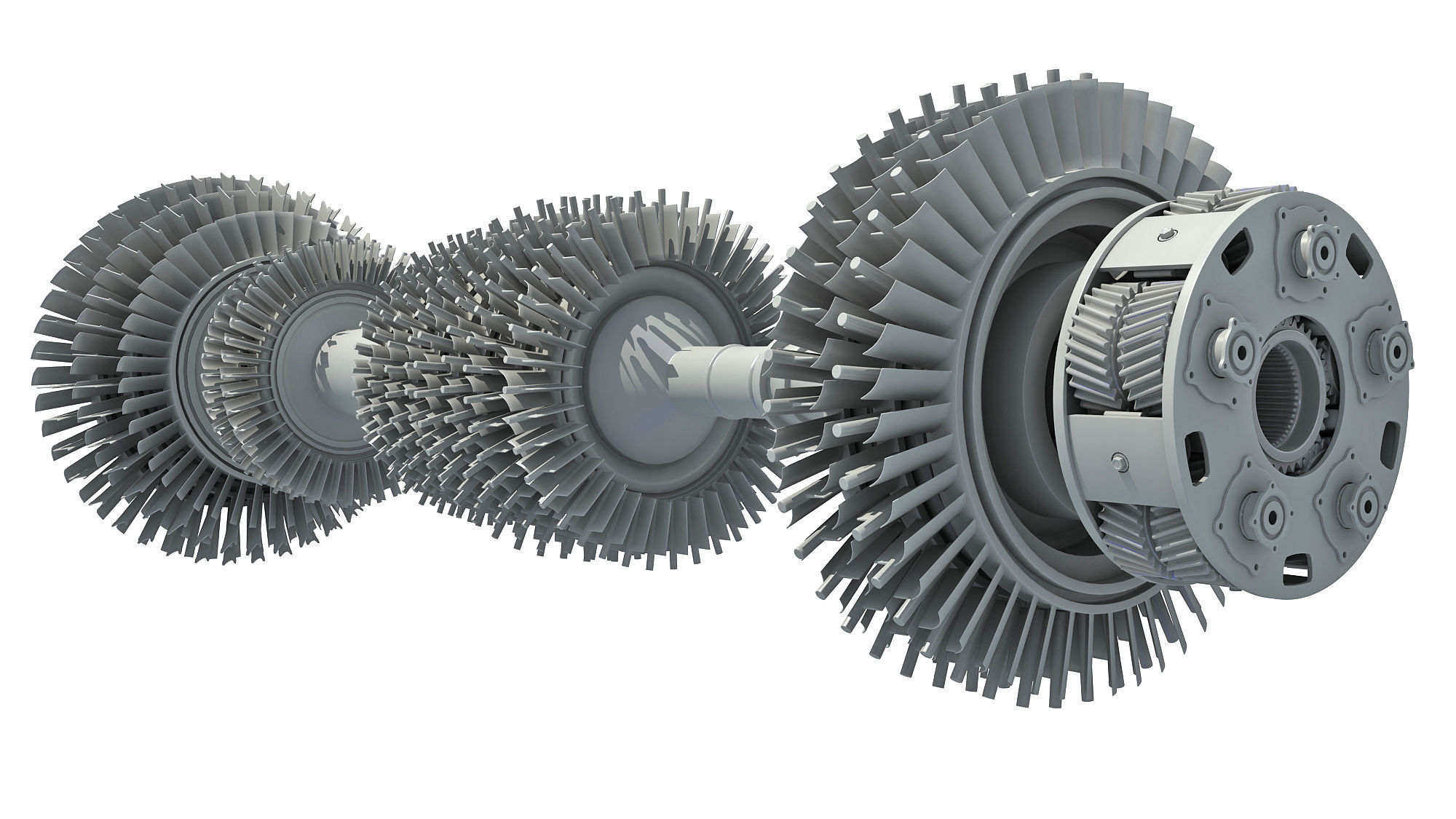 Aircraft Engine Turbine 3D model_7