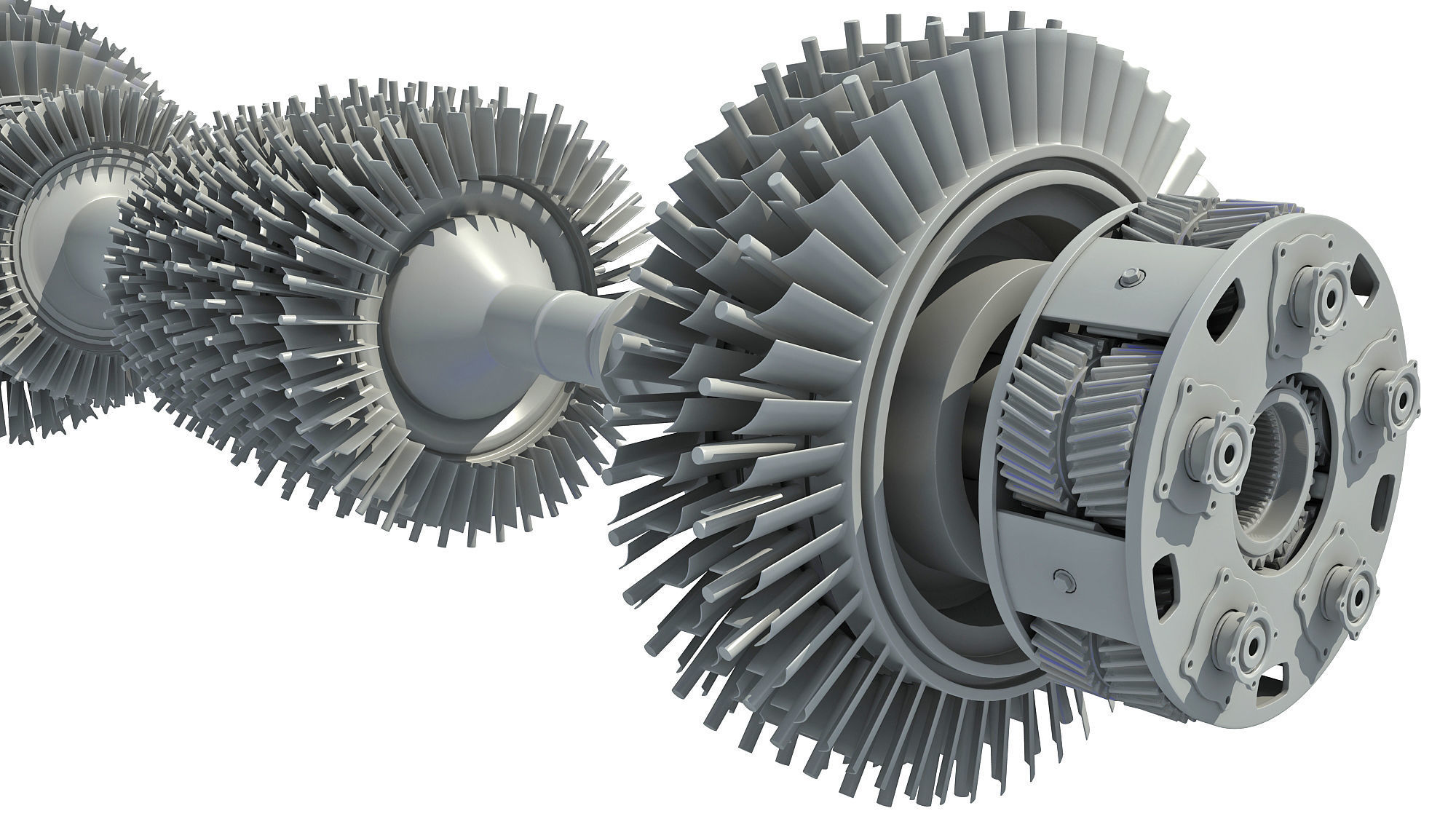 Aircraft Engine Turbine 3D model_8