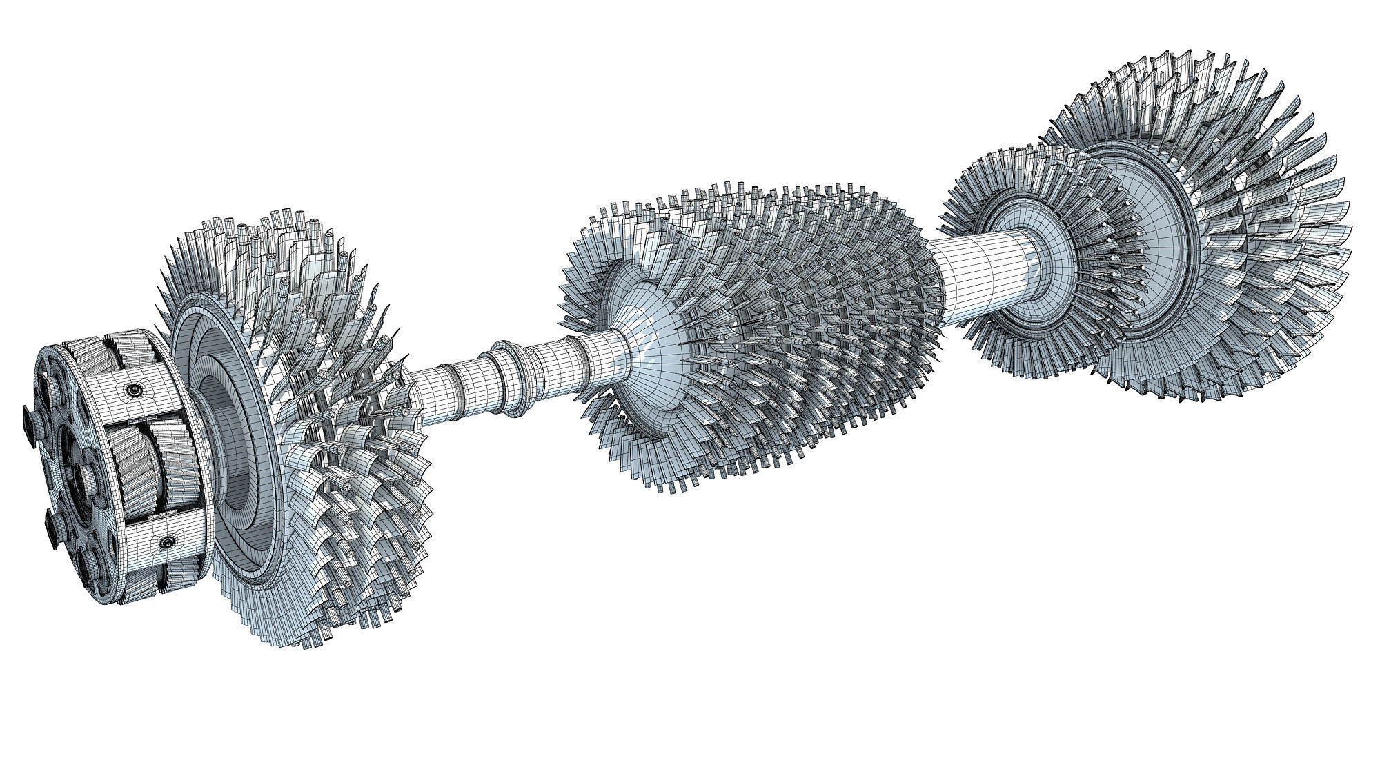 Aircraft Engine Turbine 3D model_13