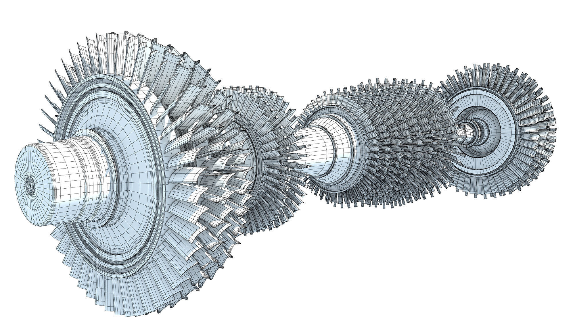 Aircraft Engine Turbine 3D model_16