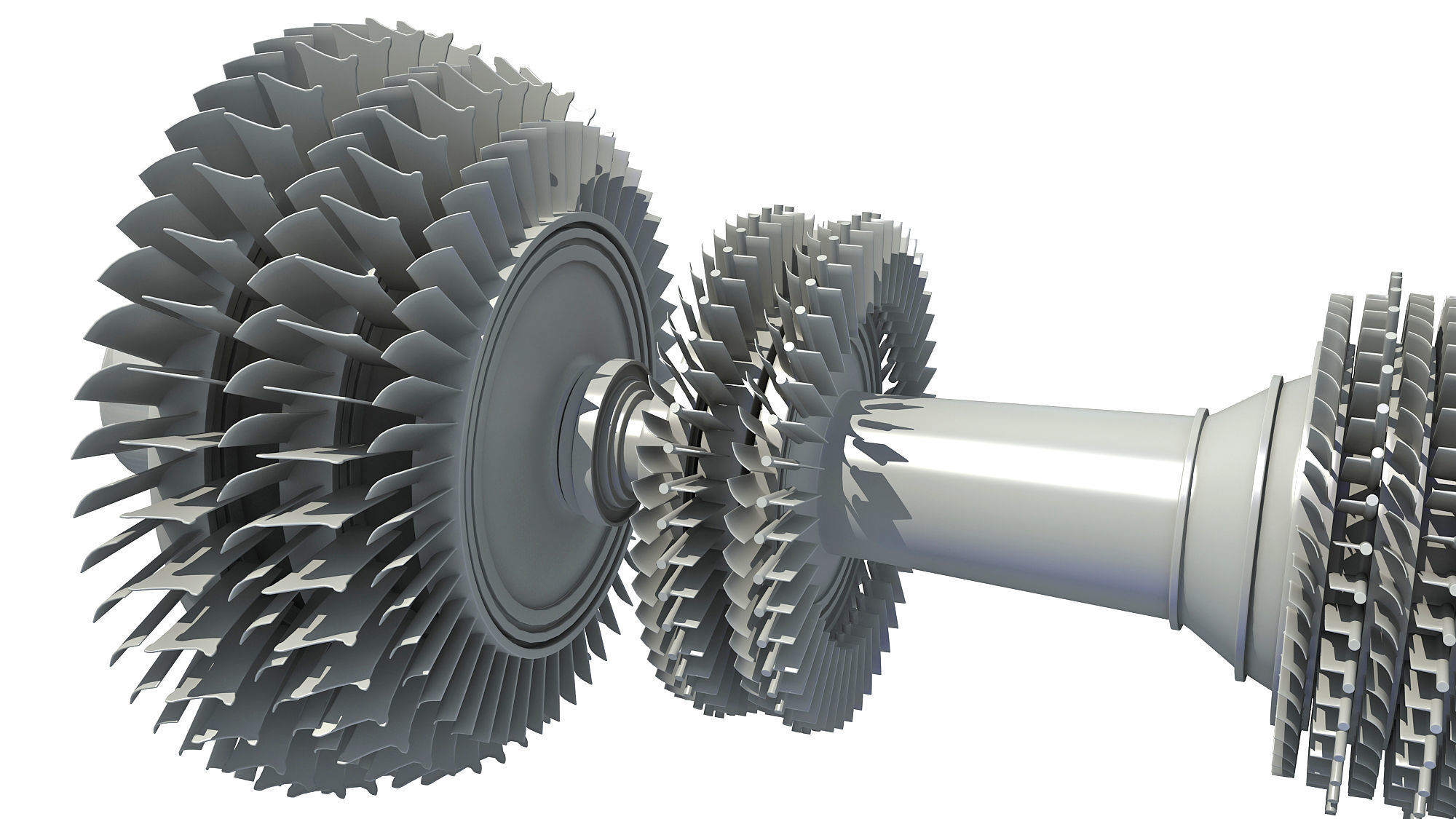 Aircraft Engine Turbine 3D model_10