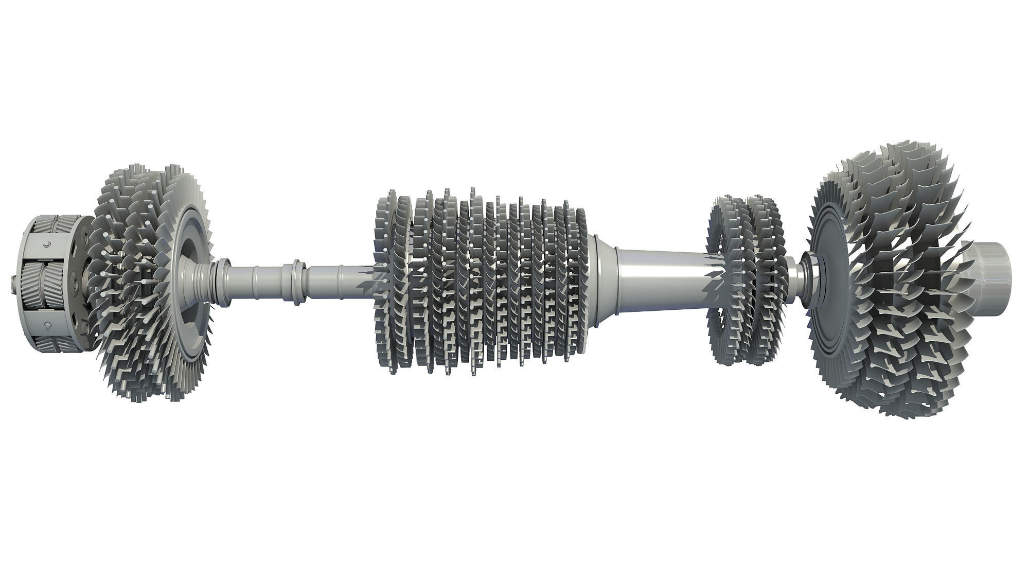 Aircraft Engine Turbine 3D model_1