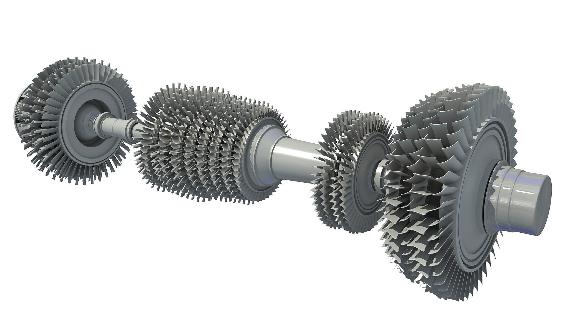 Aircraft Engine Turbine 3D model_2