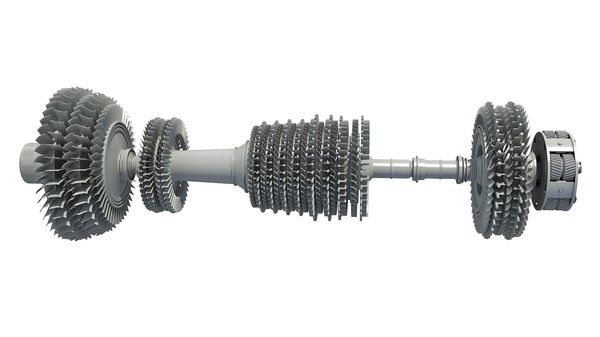Aircraft Engine Turbine 3D model_6