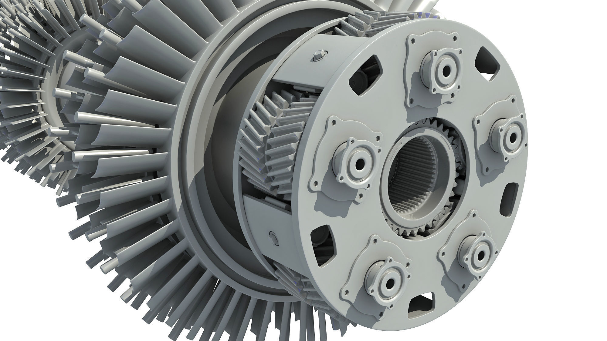 Aircraft Engine Turbine 3D model_3