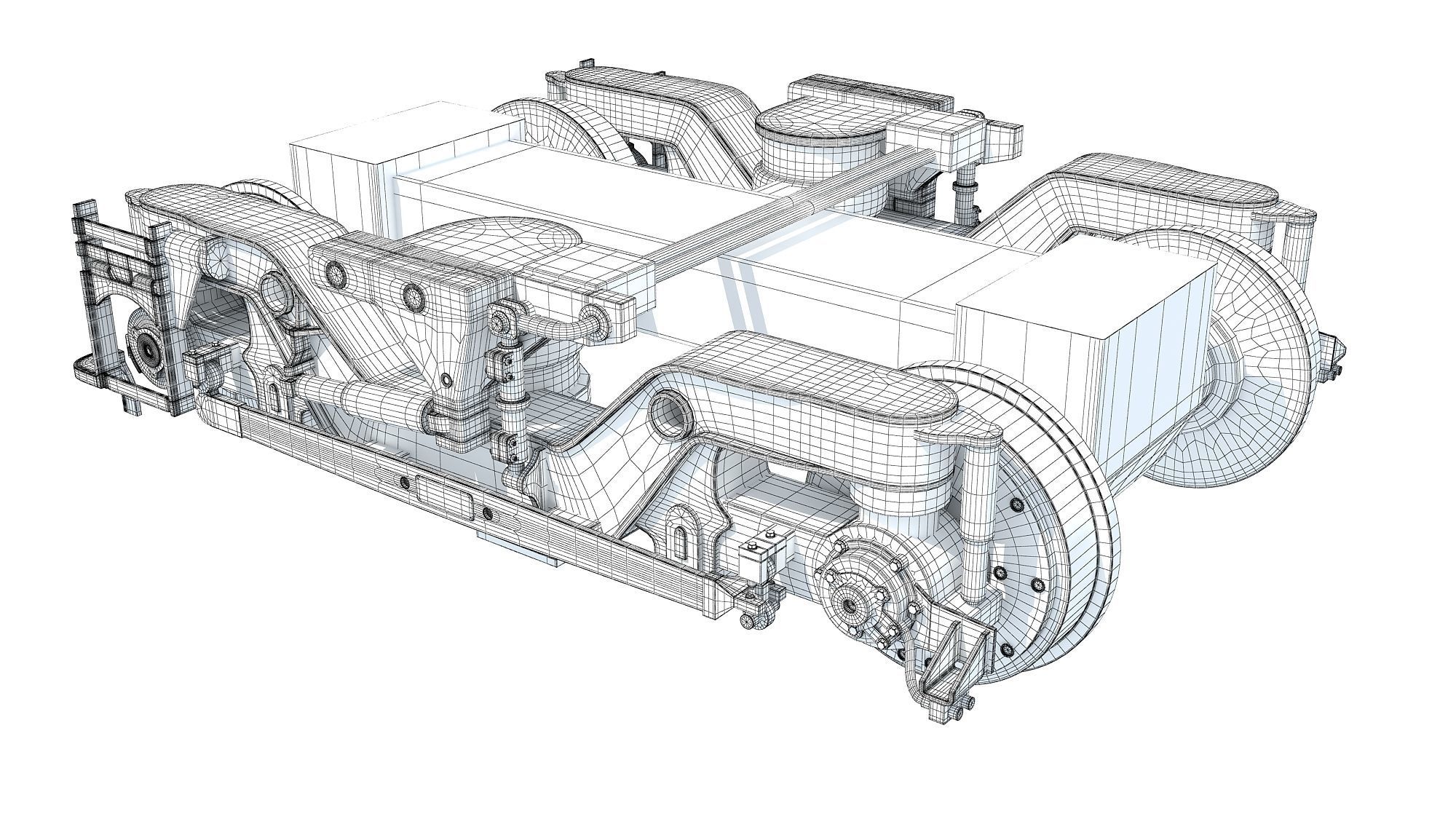 Train Wheels Bogie 3D model_8