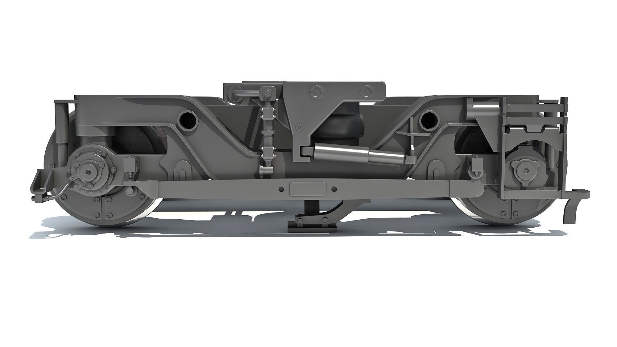 Train Wheels Bogie 3D model_4