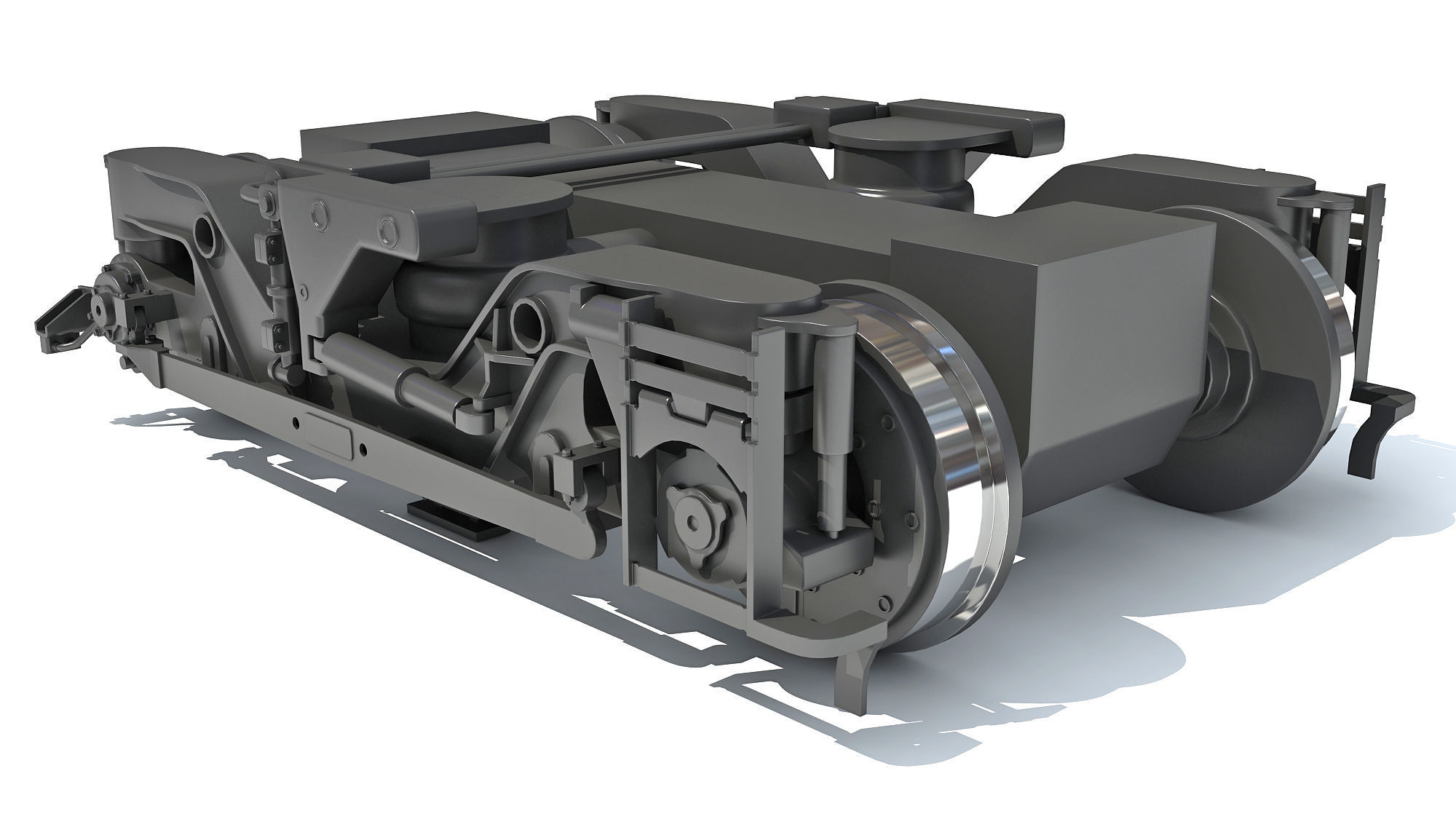 Train Wheels Bogie 3D model_5