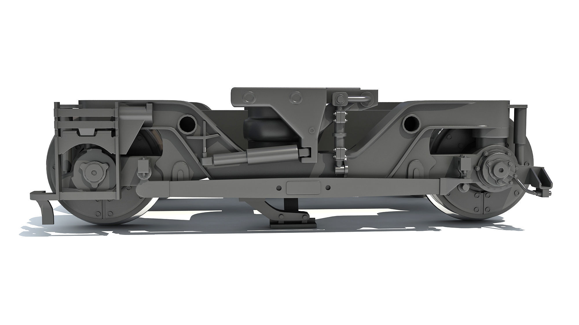 Train Wheels Bogie 3D model_1