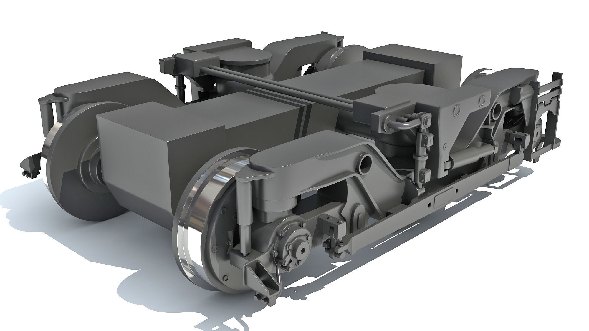 Train Wheels Bogie 3D model_3