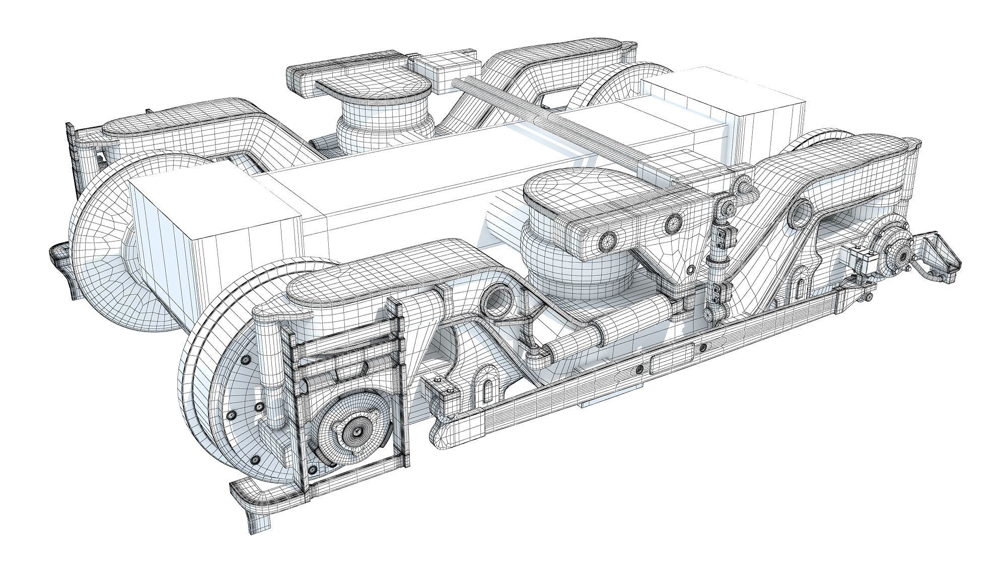 Train Wheels Bogie 3D model_7