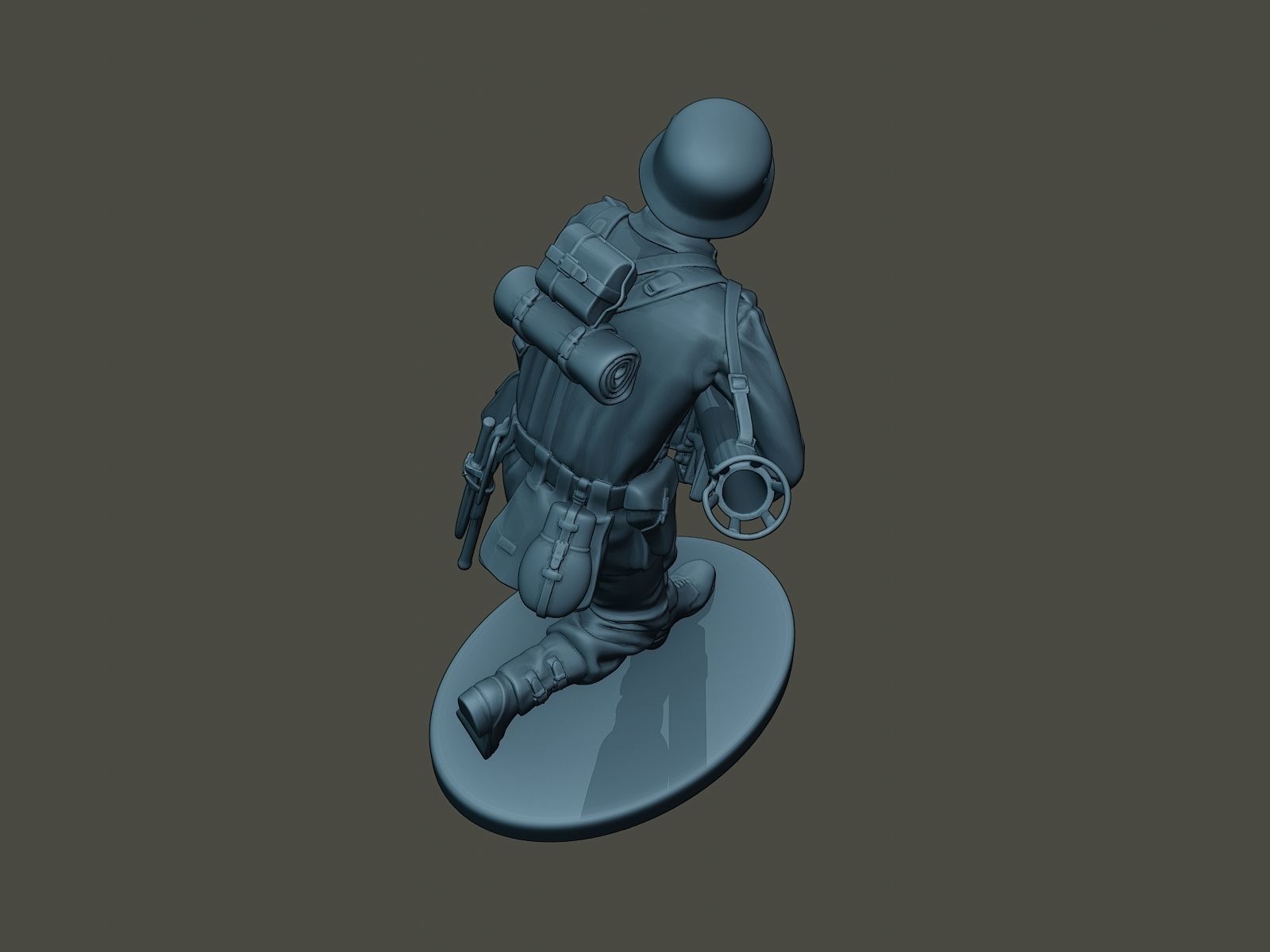 German soldier ww2 run G4 3D print model_21