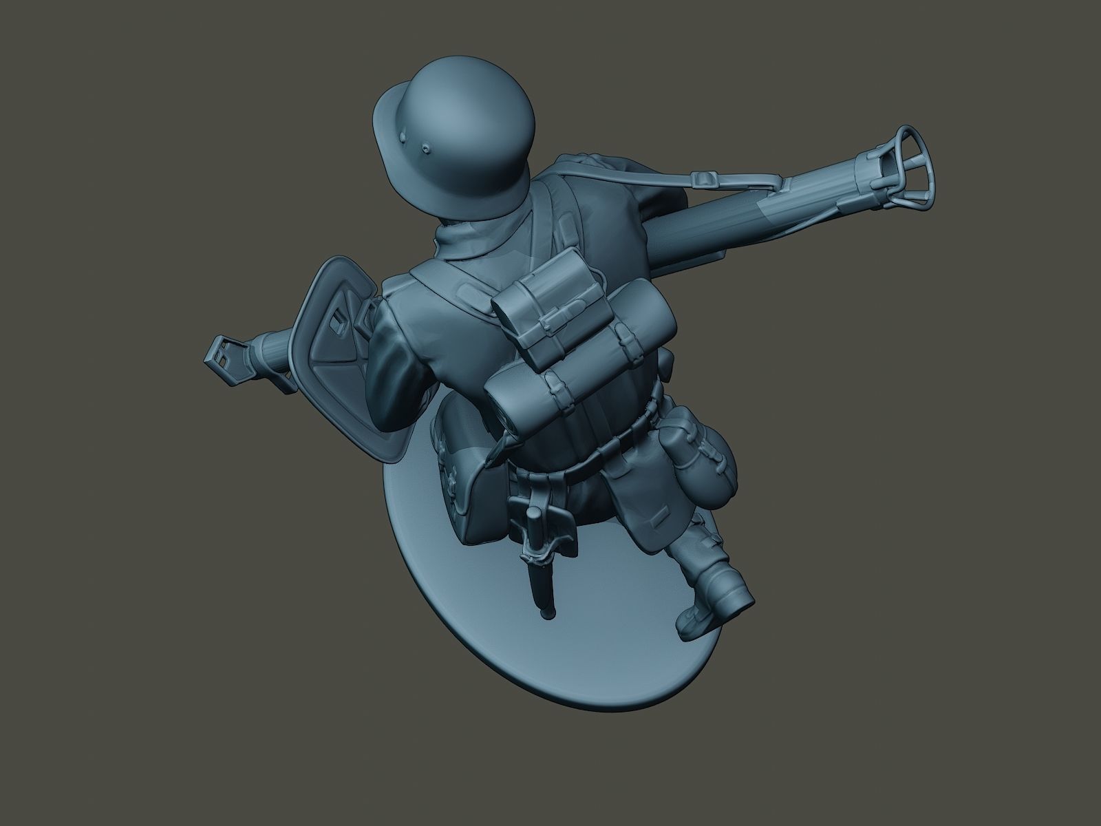 German soldier ww2 run G4 3D print model_15
