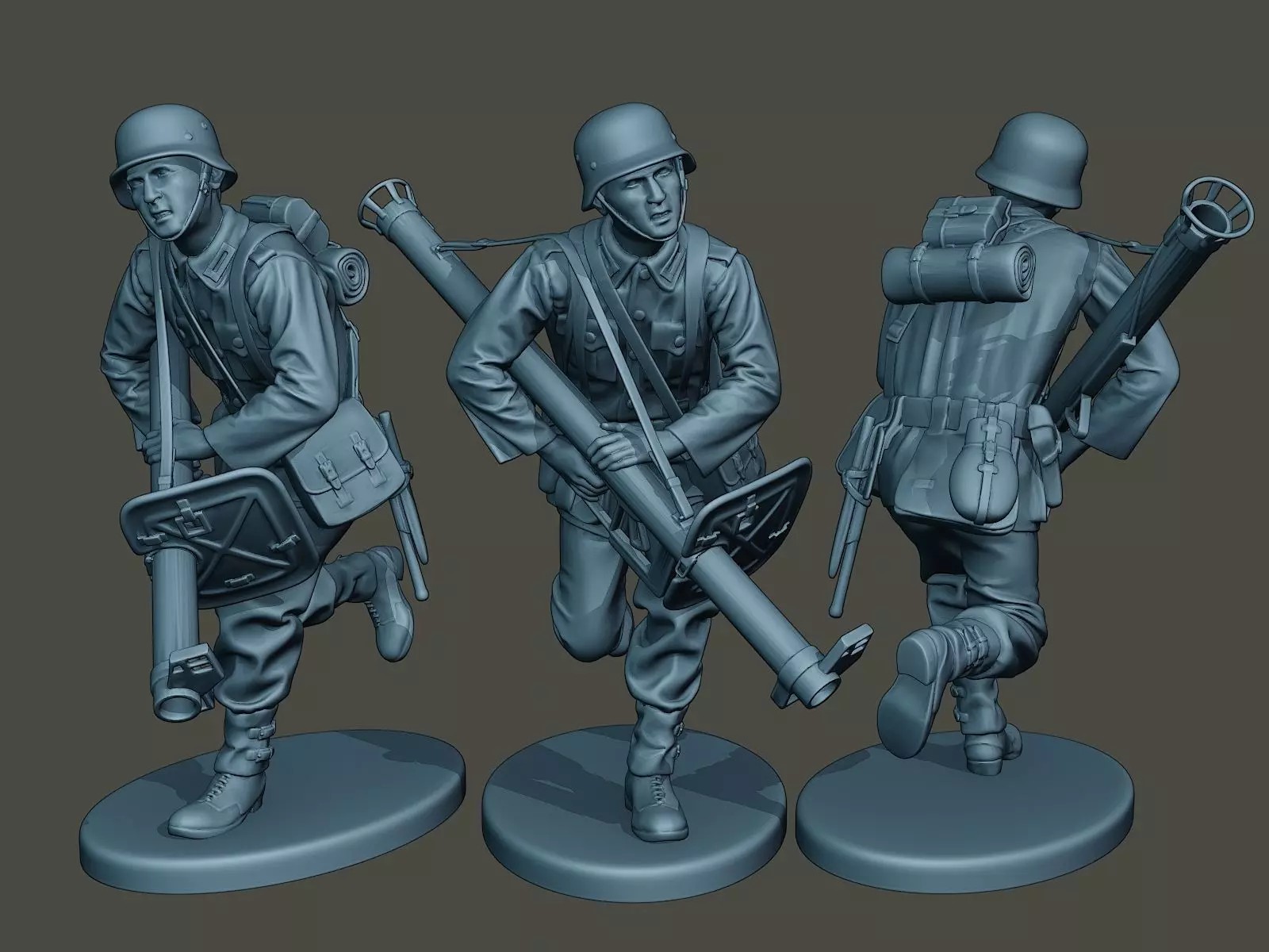 German soldier ww2 run G4 3D print model_0
