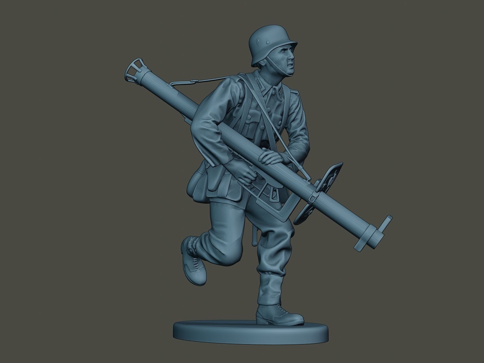 German soldier ww2 run G4 3D print model_12