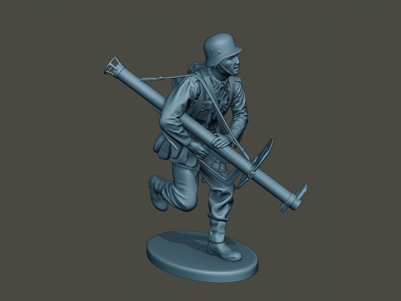 German soldier ww2 run G4 3D print model_9
