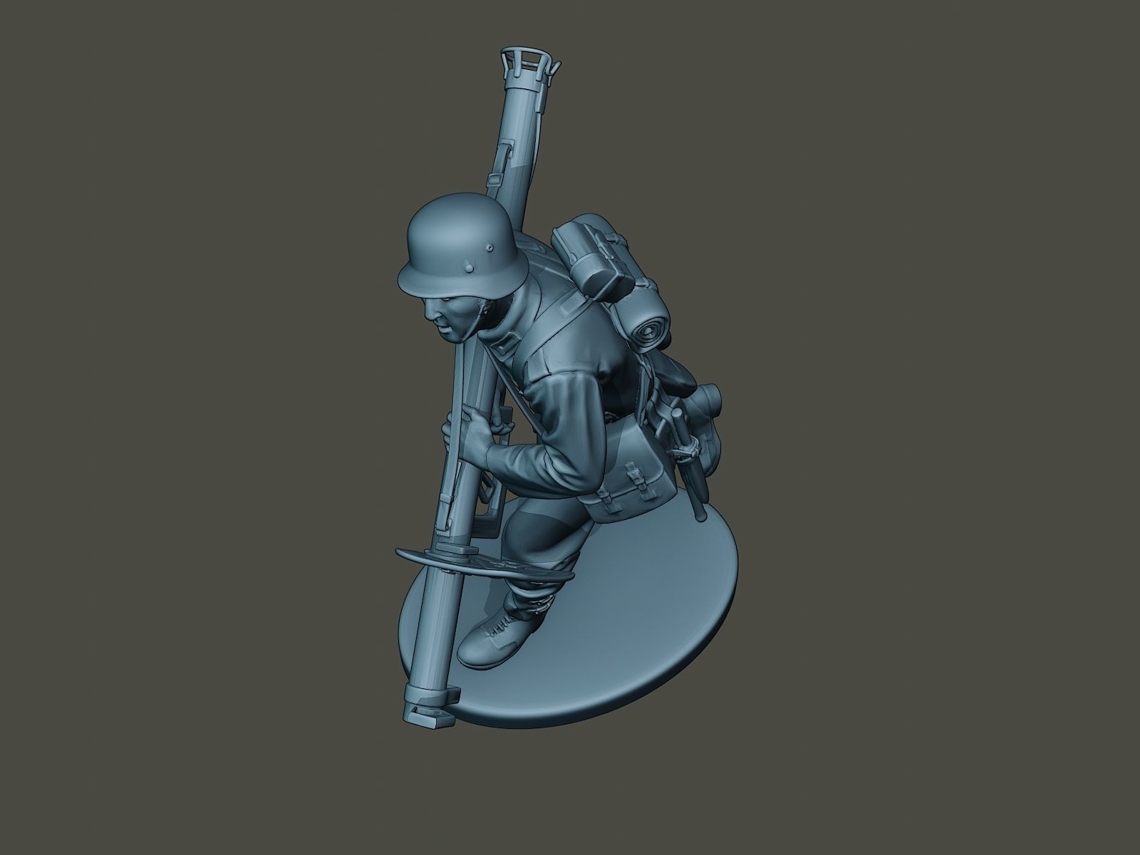 German soldier ww2 run G4 3D print model_14