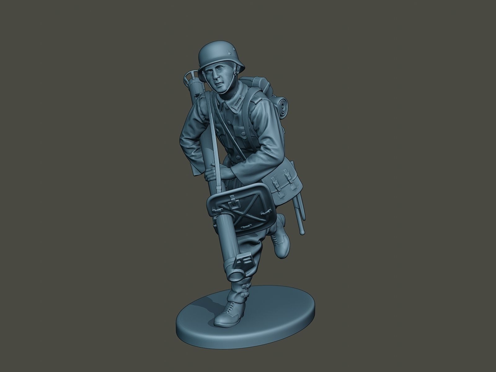 German soldier ww2 run G4 3D print model_1
