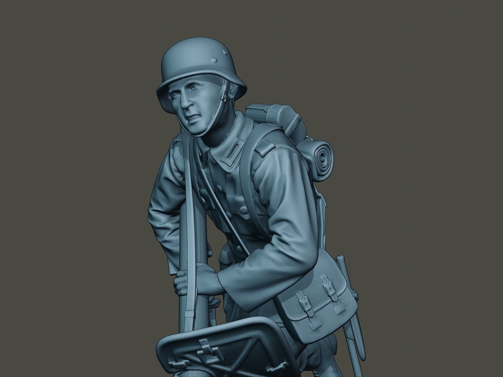 German soldier ww2 run G4 3D print model_17