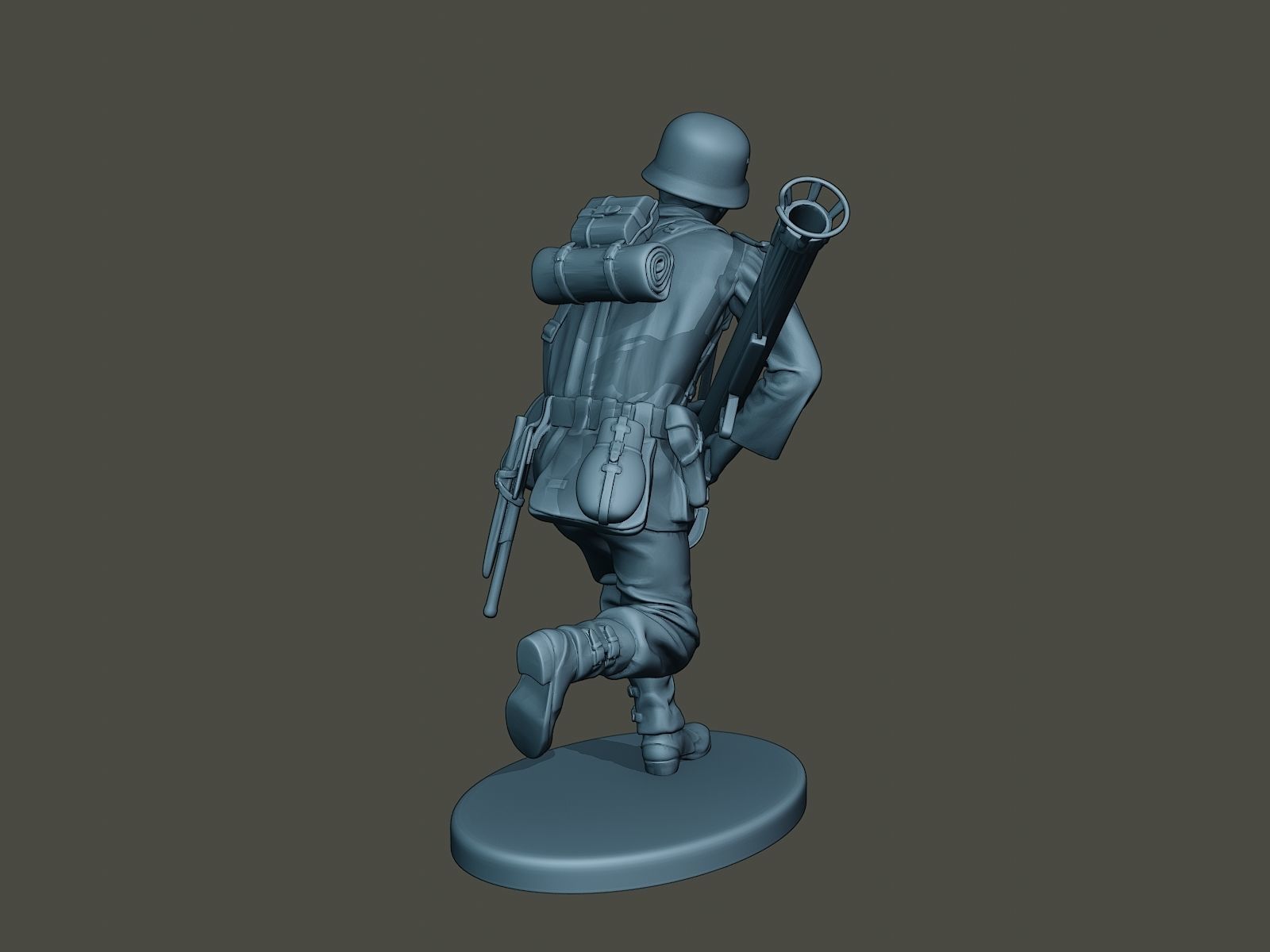 German soldier ww2 run G4 3D print model_6