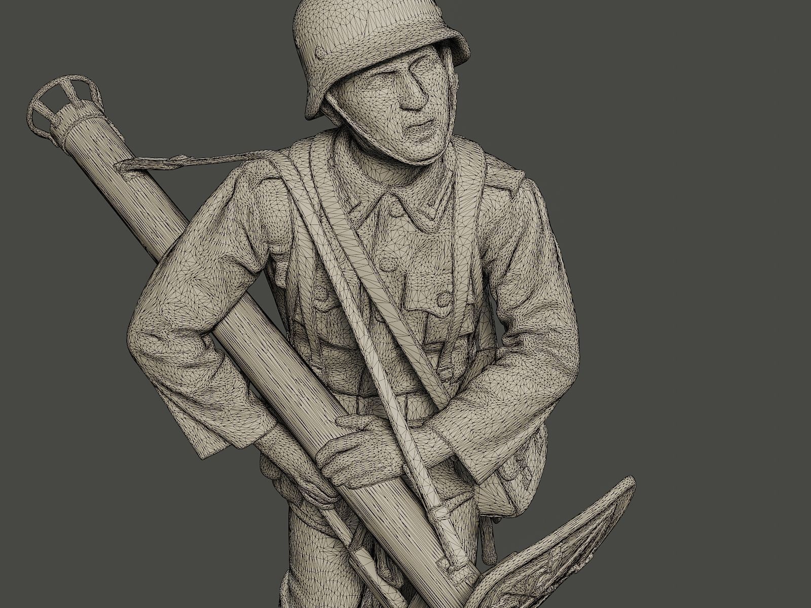 German soldier ww2 run G4 3D print model_11