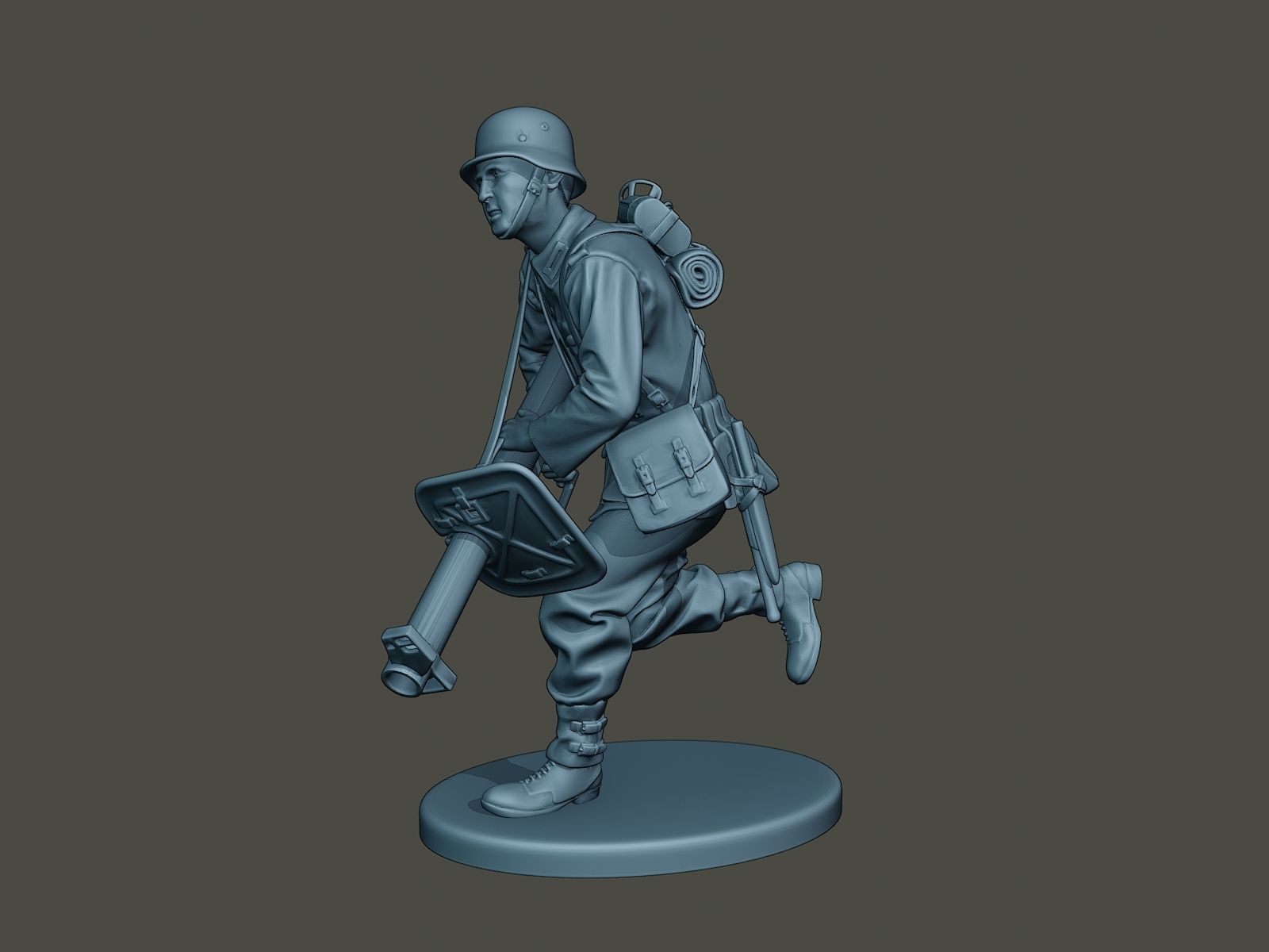 German soldier ww2 run G4 3D print model_2