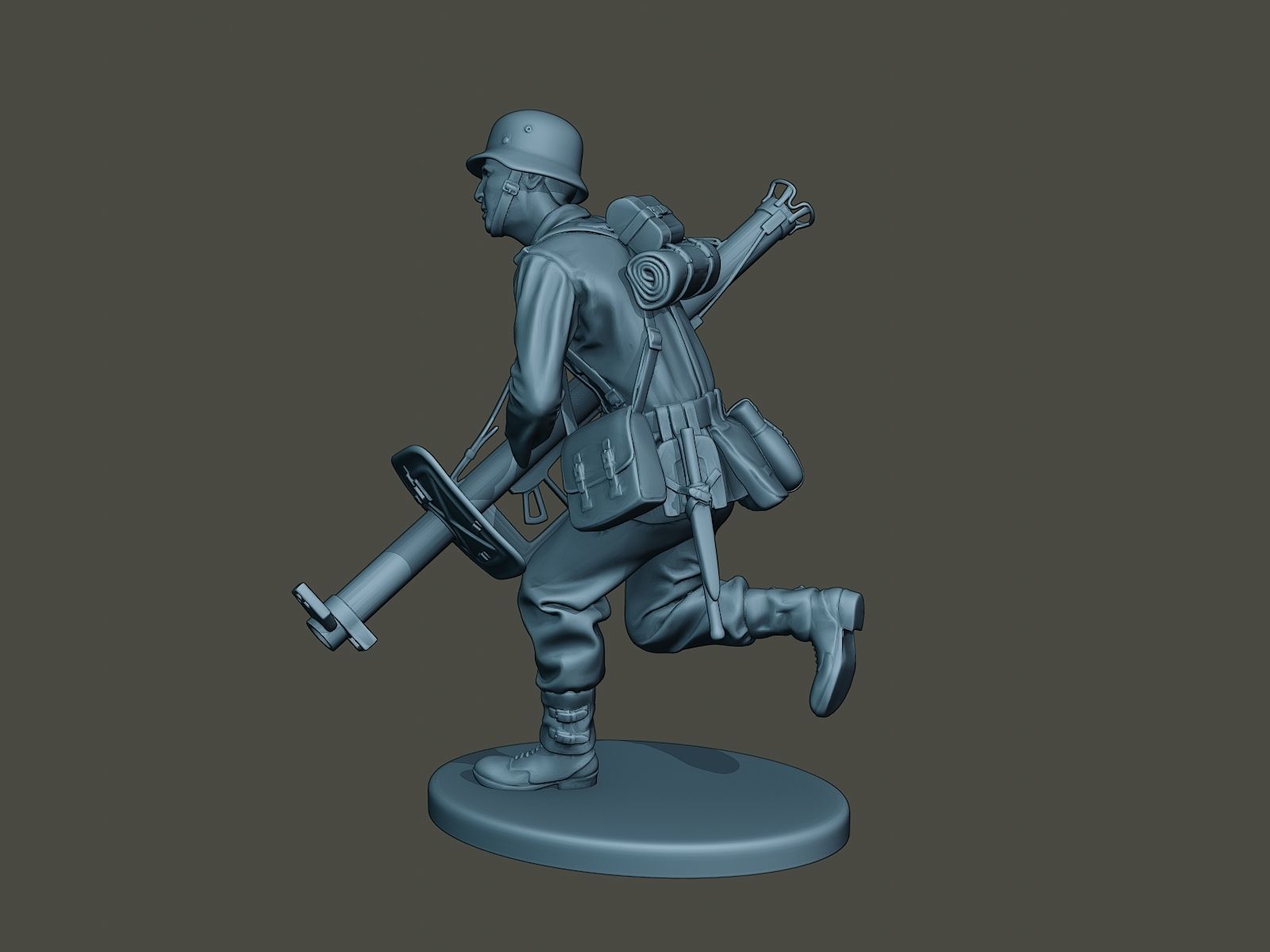 German soldier ww2 run G4 3D print model_3