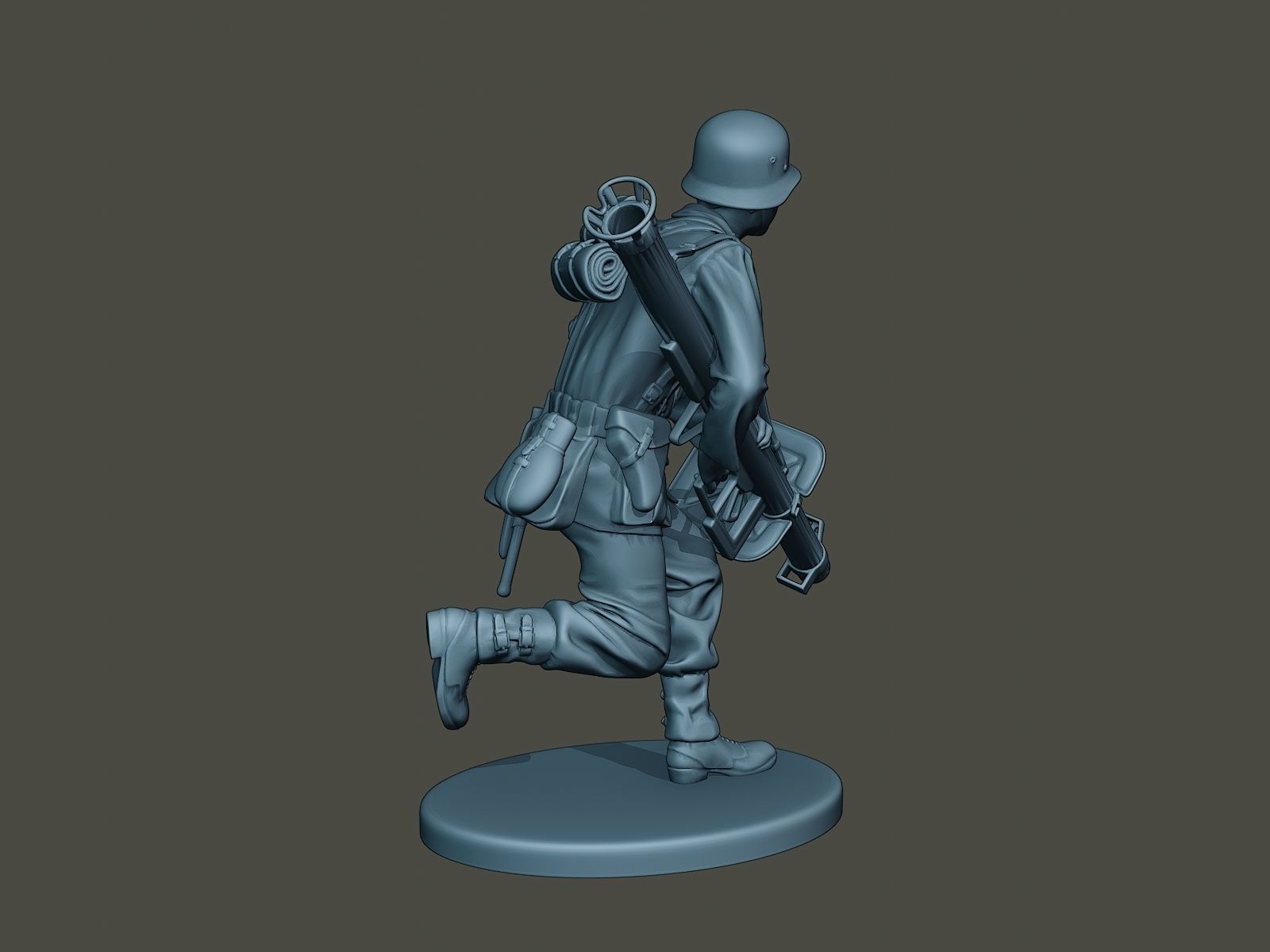 German soldier ww2 run G4 3D print model_7