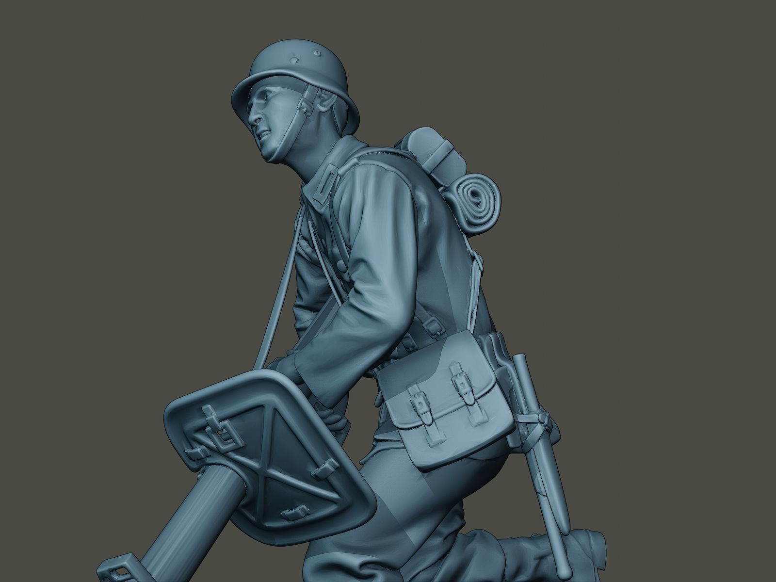 German soldier ww2 run G4 3D print model_16