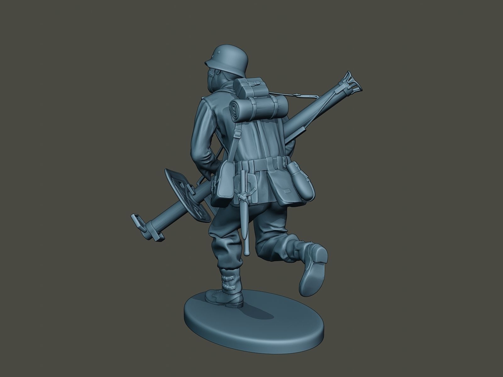 German soldier ww2 run G4 3D print model_4