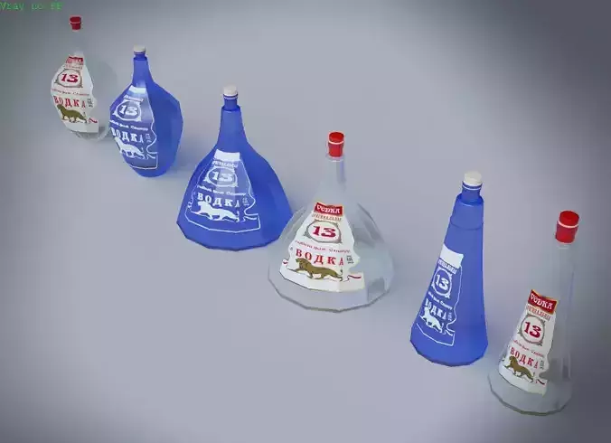 13 sided Vodka  bottle -3 versions-