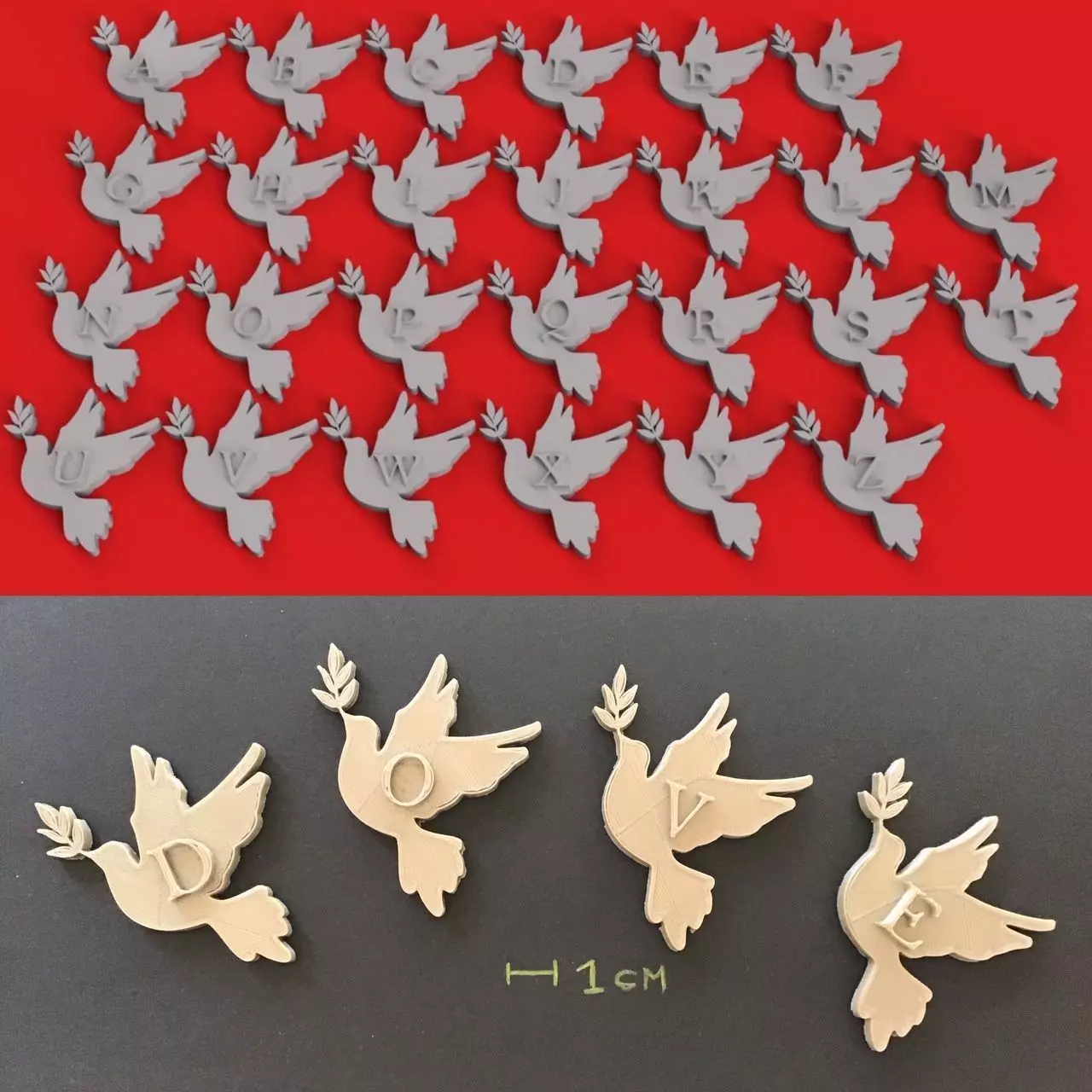 DOVE EASTER 3d letters STL file 3D print model